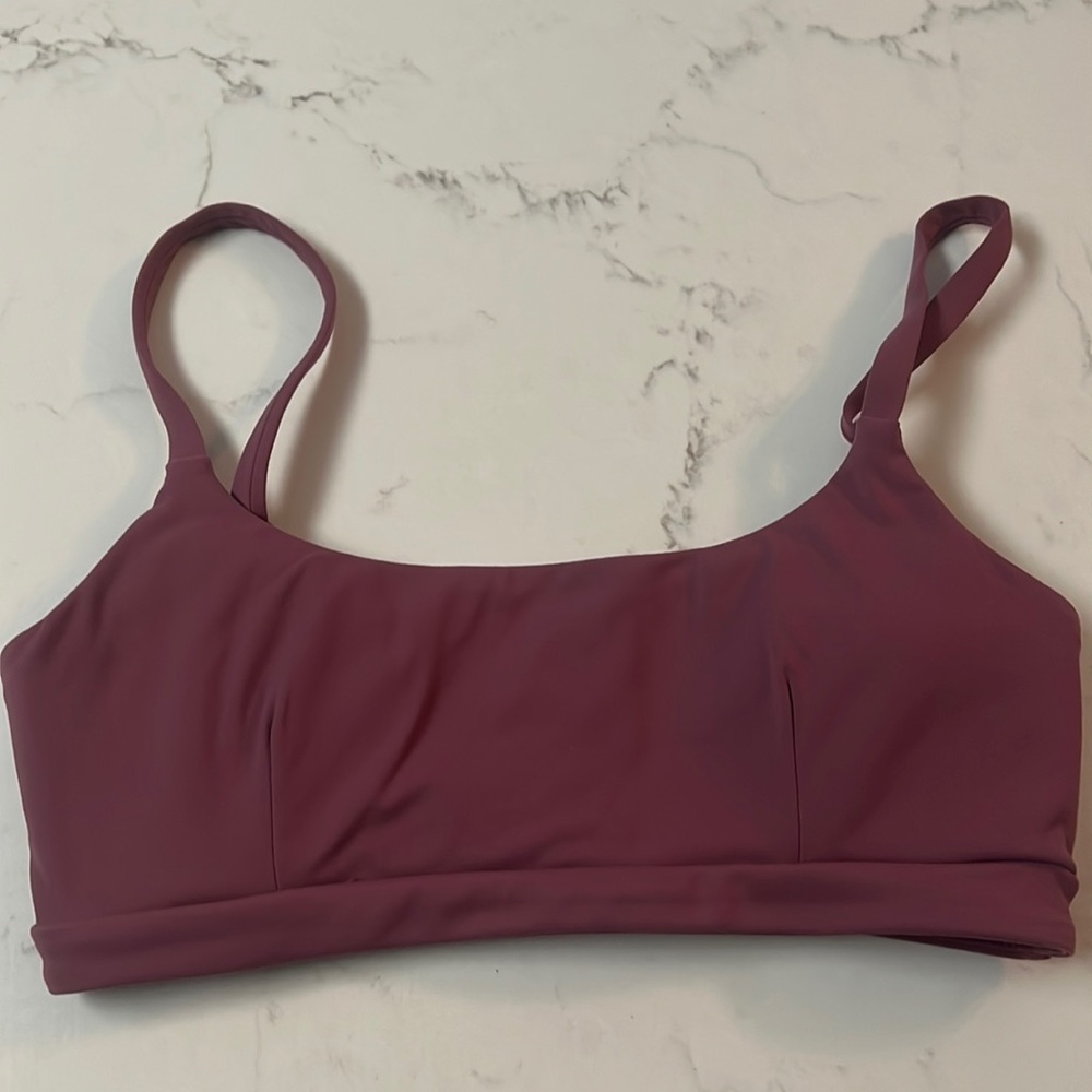 Pink sports bra with removable pads